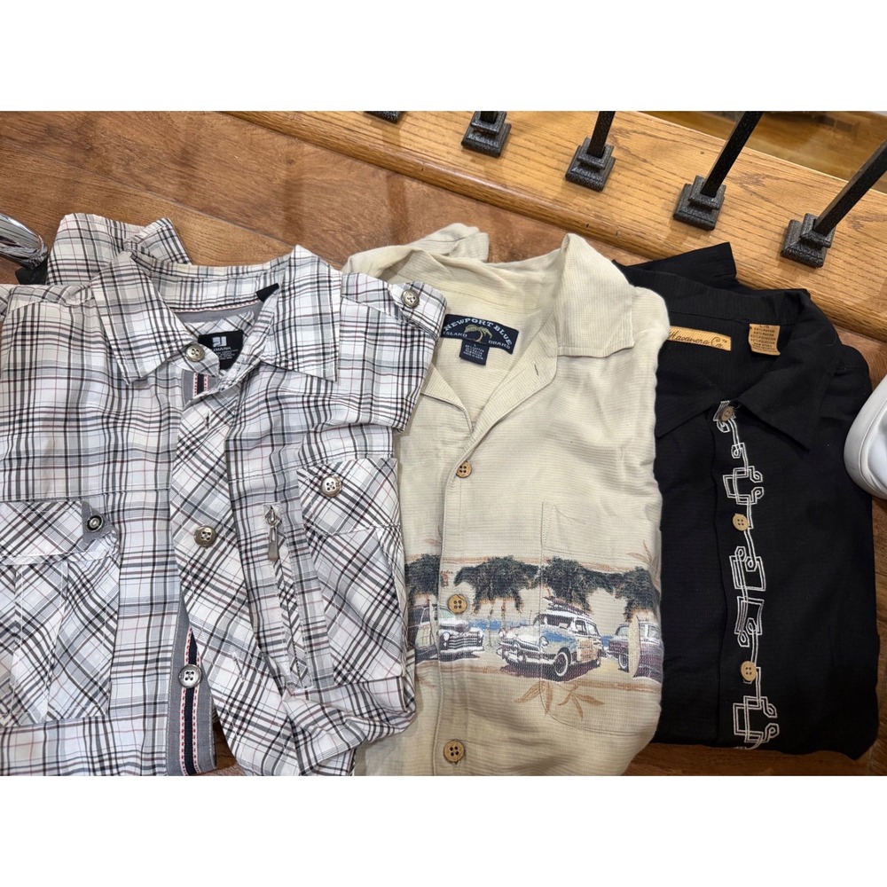 Mens Shirt Bundle PJ Mark Plaid Newport Blue  Havanera Co Embroidered large